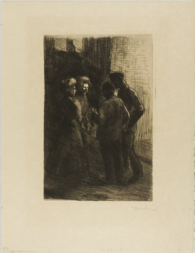 Két utcai nő és társaik alkotó: Théophile Alexandre Pierre Steinlen