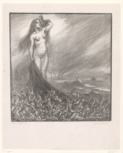 Tisztelet Zolinak Hommage à Zola (cím a tárgyon) alkotó: Théophile Alexandre Steinlen (signed by artist)