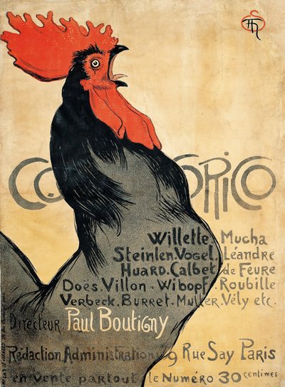Cocorico plakát alkotó: Théophile Alexandre Steinlen