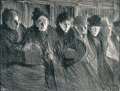 Inside A Tramcar, 1896, 1898 alkotó: Théophile Alexandre Steinlen