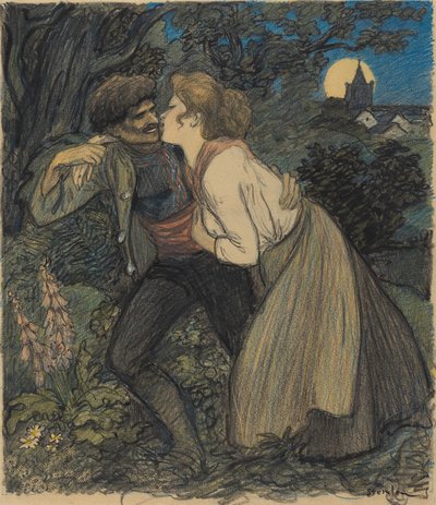 A kutya a farkassal, 1900. alkotó: Théophile Alexandre Steinlen