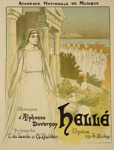 Az Academie Nationale de Musique előadásában, a „Helle” című operát reklámozó plakát reprodukciója, 1896 alkotó: Théophile Alexandre Steinlen
