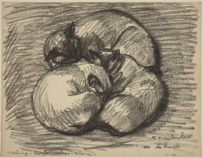 A macskák: Tsching, Batzar és Blanc-Blanc, 19. század vége – 20. század eleje. alkotó: Théophile Alexandre Steinlen