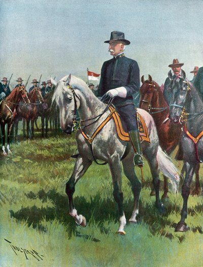 Nelson A. Miles vezérőrnagy, U. S. A., a hadsereg parancsnoka alkotó: Thure de Thulstrup