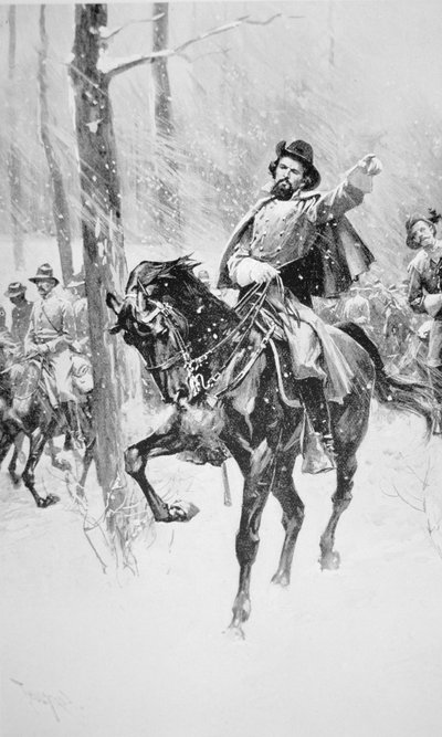 Nathan Bedford Forrest tábornok portréja (litho) alkotó: Thure de Thulstrup
