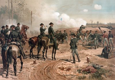 Amerikai polgárháború: Sherman tábornok Atlanta ostroma alatt 1864-ben (litográfia) alkotó: Thure de Thulstrup
