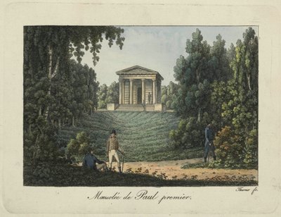 I. Pál temploma vagy I. Pál mauzóleuma a pavlovszki parkban, 1810-es évek. alkotó: Thurner