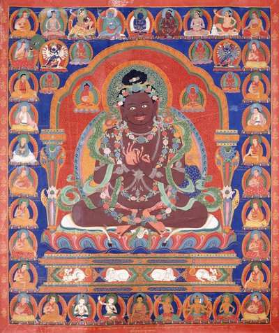 A Mahasiddha Bir Va Pa-t ábrázoló Thang-Ka c. 1600 alkotó: Tibetan School