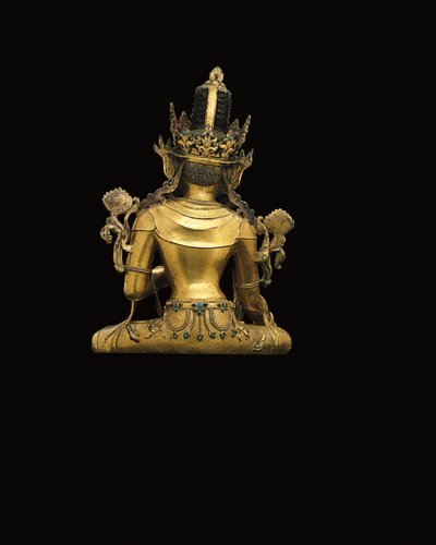 Avalokiteshvara császári alakja (lásd még 474250-474254) (aranyozott bronz) alkotó: Tibetan School