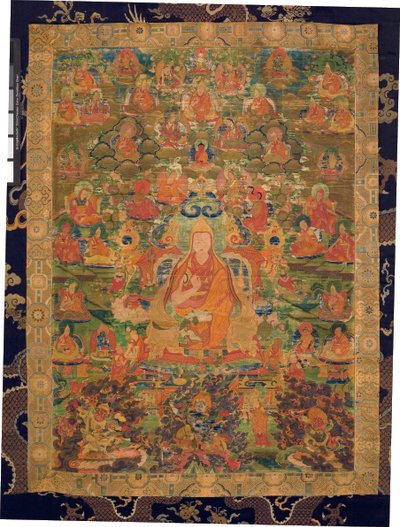Harmadik pancsen láma Losan Penden Yeshe (guache a ruhán) alkotó: Tibetan School