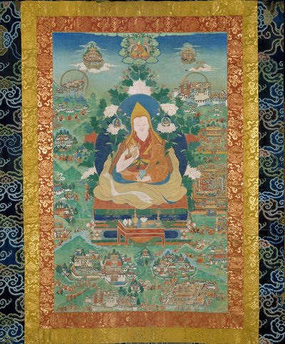 Ngawang Lobsang Gyatso 1617-1682, 5. dalai láma, 18. század. alkotó: Tibetan culture.