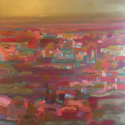 Arany ég narancssárga csíkos Horizon alkotó: Tiffany Lynch