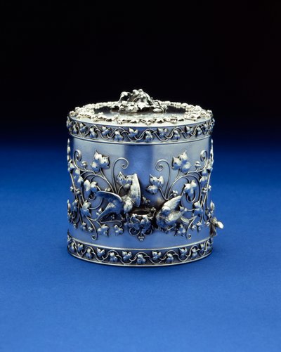 Egy hengeres doboz a Tiffany & Co-tól, 1870-185 körül (ezüst) alkotó: Tiffany and Company