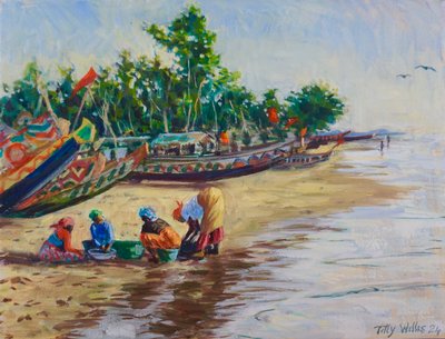 Beach Life, Abene Szenegál, 2024 (olaj, vászon) alkotó: Tilly Willis
