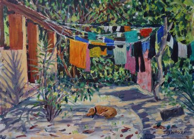 Laundry Shadows 2021 (olaj) alkotó: Tilly Willis