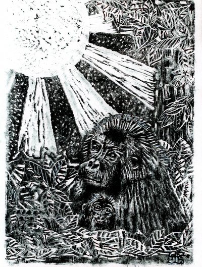 A dzsungeli gorilla-család alkotó: Tim Hoinkis