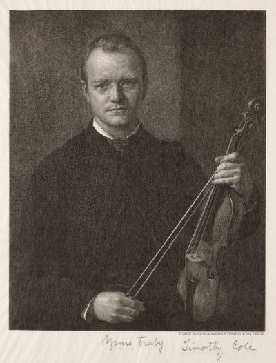 Régi olasz mesterek: Timothy Cole férfi portréja hegedűvel, 1892. alkotó: Timothy Cole