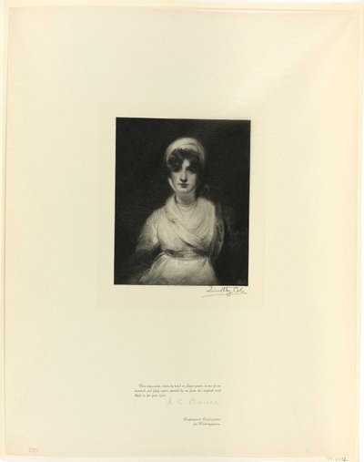 Mrs. Siddons portréja, a régi angol mesterektől alkotó: Timothy Cole