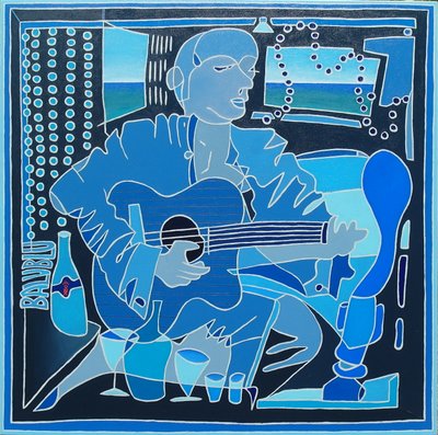 Alvaro Trugeda művész portréja, 2018, olaj, vászon alkotó: Timothy Nathan Joel