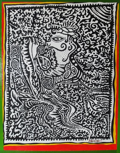 Spirit Genie, 2011, olaj, fa alkotó: Timothy Nathan Joel