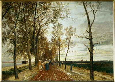 Allee bei Amsterdam - út fákkal Amszterdam közelében (olaj, vászon) alkotó: Tina Blau