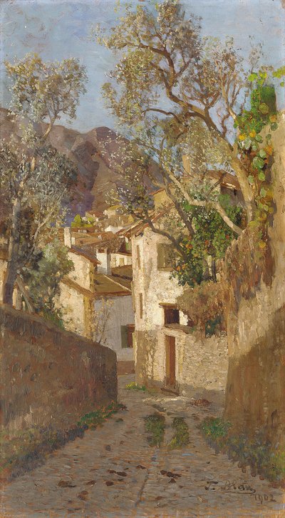 Árnyékos falusi út, 1902 alkotó: Tina Blau Lang