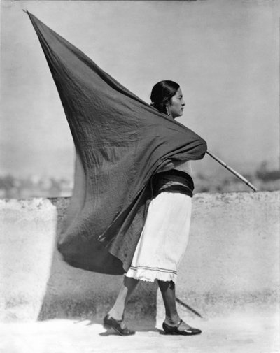 Nő zászlóval, Mexikóváros, 1928 alkotó: Tina Modotti