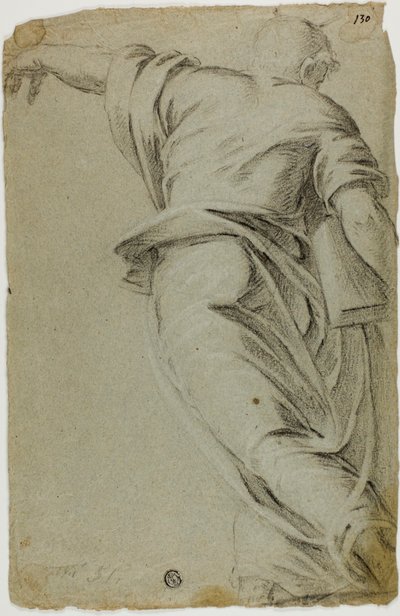 Mózes balra lépdel, bal kézzel mutat alkotó: Tintoretto