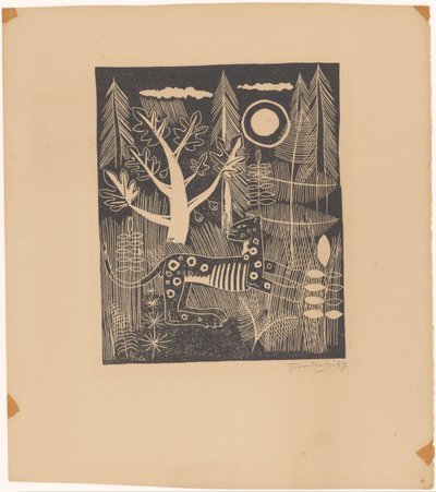 Erdőre néző leopárddal alkotó: Tinus van Doorn (signed by artist)