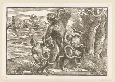 Karikatúra a Laocoön csoportról alkotó: Titiaan