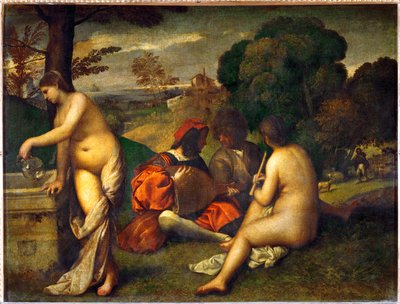 Le concert champetre - Szabadtéri koncert ... alkotó: Titian (c.1488-1576)