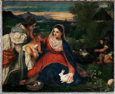 A szűz egy nyúllal ... alkotó: Titian (c.1488-1576)