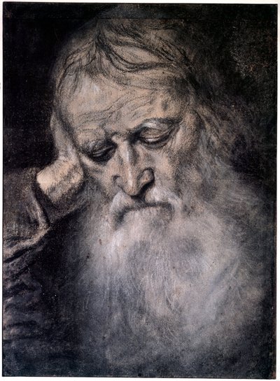 Öregember feje Tiziano Vecellio rajza, Tizianus (1485-1576) 16. századi Párizs, Louvre Múzeum alkotó: Tiziano Vecelli
