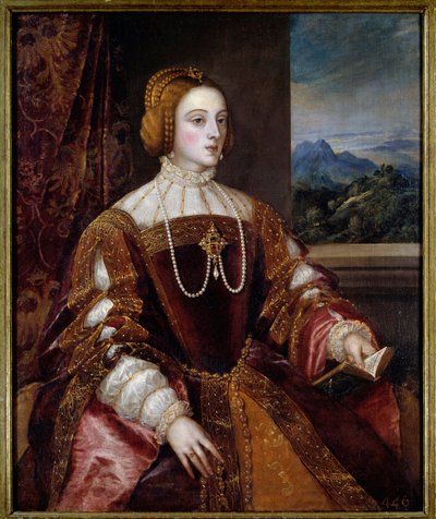 Portugáliai Izabella impresszionális portréja (1503-1539) Tiziano Vecellio (1485-1576) festménye 16. század V. 1,17x0,98 m Madrid, Prado Múzeum alkotó: Tiziano Vecelli