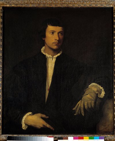 The Man with a Glove, 1520 körül (olaj, vászon) alkotó: Titian (c.1488 1576)