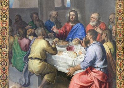 Das letzte Abendmahl (Detail) von Titian (c.1488-1576)