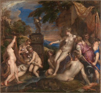 Diana és Callisto, 1556-1559. alkotó: Titian