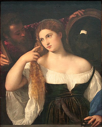 Franciául:  Tükörrel a tükörben. alkotó: Titian