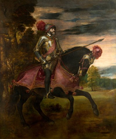 Spanyolul:  Károly lovas portréja V. Károlyról alkotó: Titian