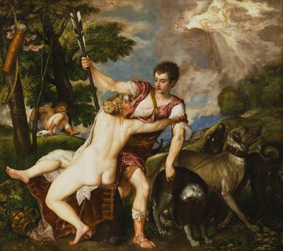 Vénusz és Adonisz, 1554 alkotó: Tiziano Vecelli