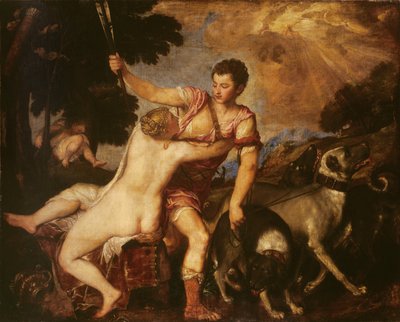Vénusz és Adonisz, 1555 alkotó: Tiziano Vecelli