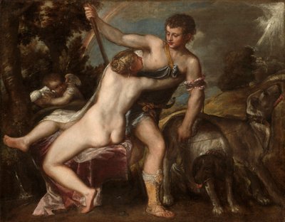 Vénusz és Adonisz, 1560 körül alkotó: Tiziano Vecelli