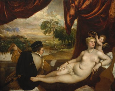 Vénusz és a lantos, kb. 1565-70. alkotó: Tiziano Vecelli