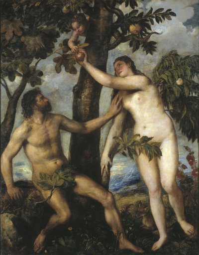 Ádám és Éva, c. 1550 alkotó: Tiziano Vecelli