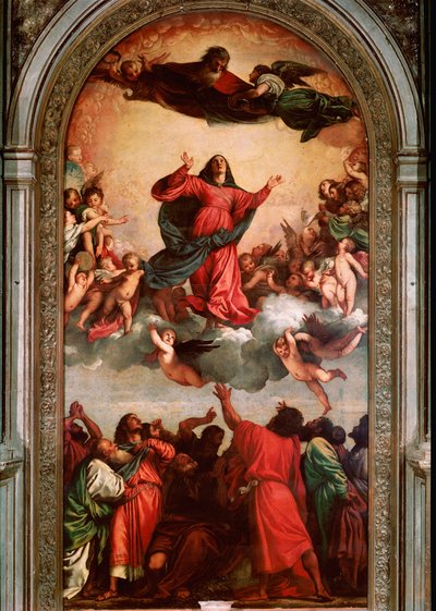 Tiziano Vecellio Nagyboldogasszony festménye, a Tizian (1485-1576) alkotó: Tiziano Vecelli
