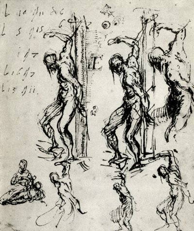Vázlatok a bresciai Szent Sebestyénhez, c1518, 1937 alkotó: Tiziano Vecelli