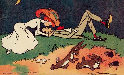 Pár csókolózik (színes litográfia) alkotó: Tom Browne