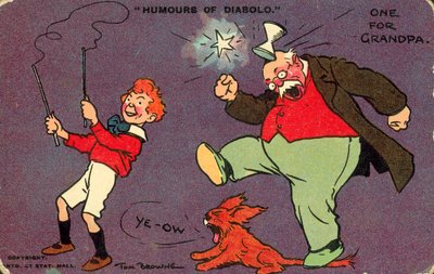 A diabolo humora (színes litográfia) alkotó: Tom Browne