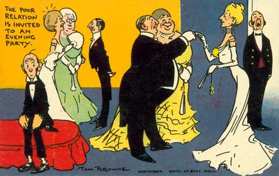 A szegény rokont meghívják egy esti partira (chromolitho) alkotó: Tom Browne