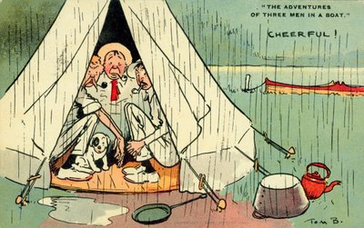 Három férfi egy csónakban (színes litográfia) alkotó: Tom Browne